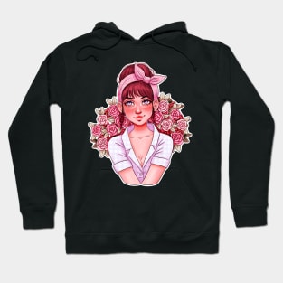 Girl with Roses Hoodie